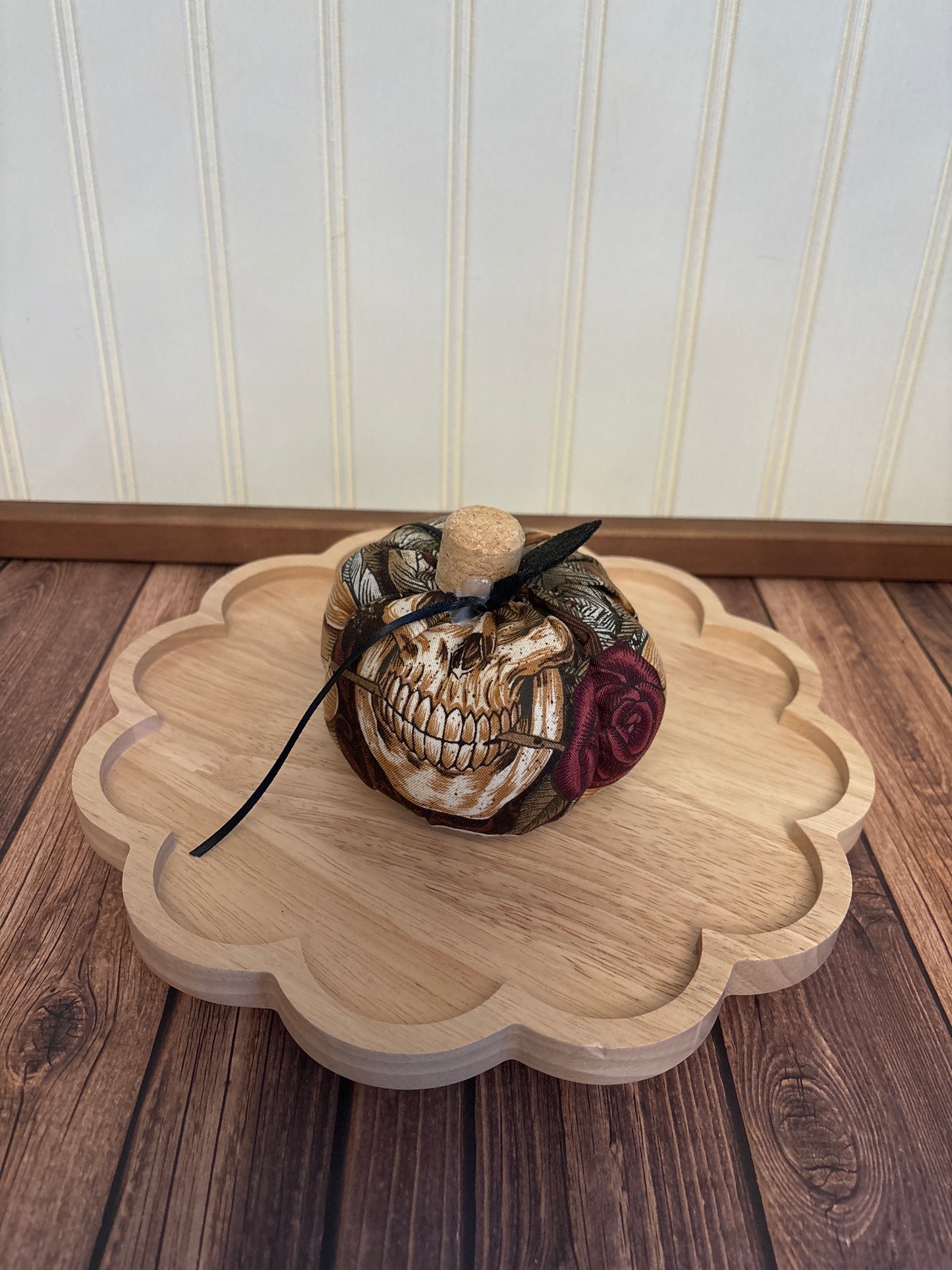 Floral Skull Pumpkin