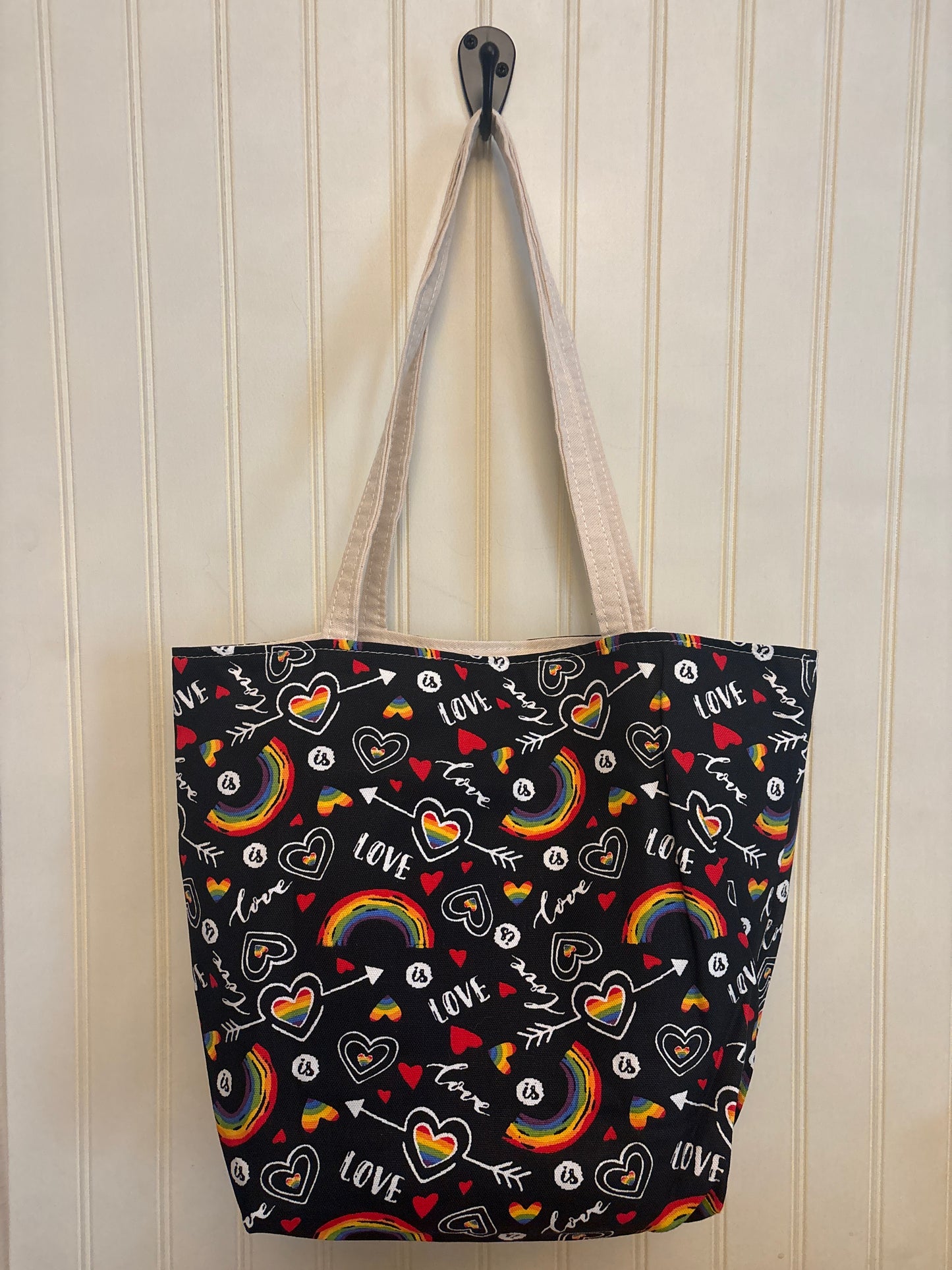 Rainbow Love Canvas Tote Bag
