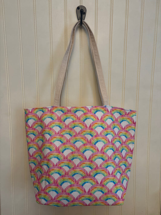 Pastel Rainbow Canvas Tote Bag