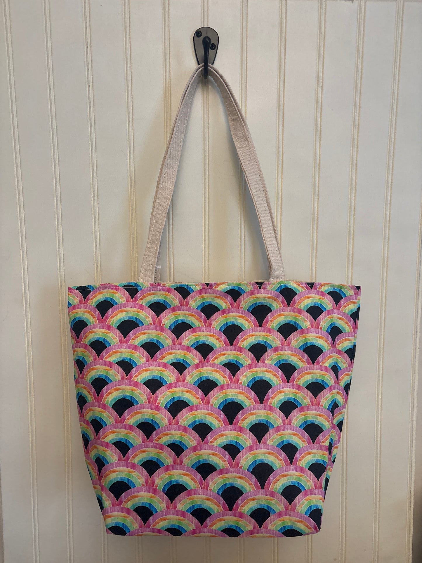 Black Rainbow Canvas Tote Bag