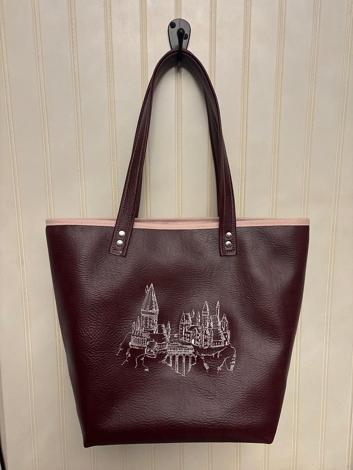 Hogwarts Embroidered Vinyl Tote